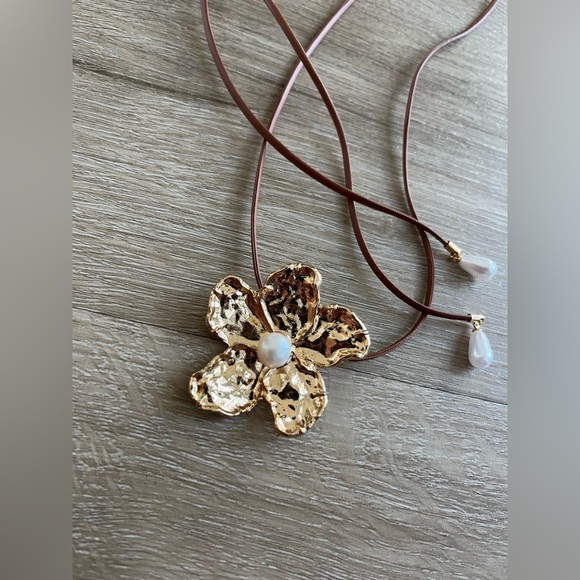 Lucky Brand Floral Rope Tie Choker Necklace - Picture 2 of 6